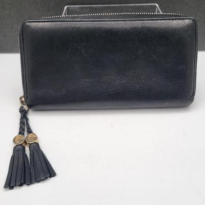Vintage Gucci GG Tassel Black Leather Wallet