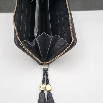 Vintage Gucci GG Tassel Black Leather Wallet