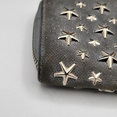 Authentic Jimmy Choo Shimmer Wallet With Star Studs