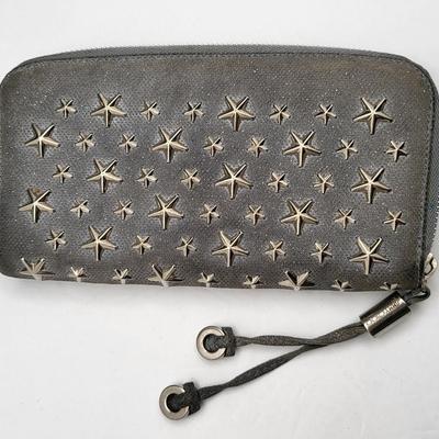 Authentic Jimmy Choo Shimmer Wallet With Star Studs