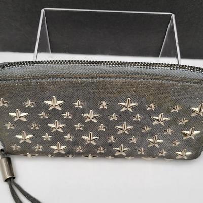 Authentic Jimmy Choo Shimmer Wallet With Star Studs