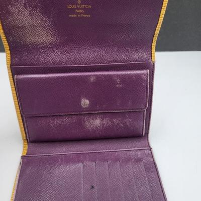 LV Yellow Leather Epi Trifold Wallet