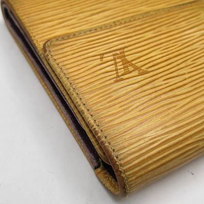 LV Yellow Leather Epi Trifold Wallet