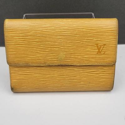 LV Yellow Leather Epi Trifold Wallet