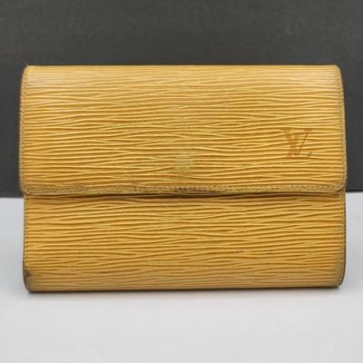 LV Yellow Leather Epi Trifold Wallet