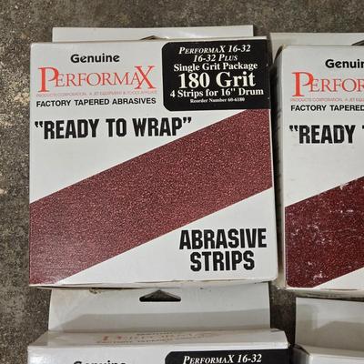4 Boxes of Ready to Wrap Abrasive Strips - 36, 80, 150, 180 Grit