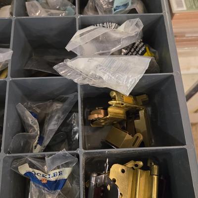 Metal Napa 4 Drawer Organizer filled with Hardware