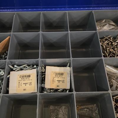 Metal Napa 4 Drawer Organizer filled with Hardware