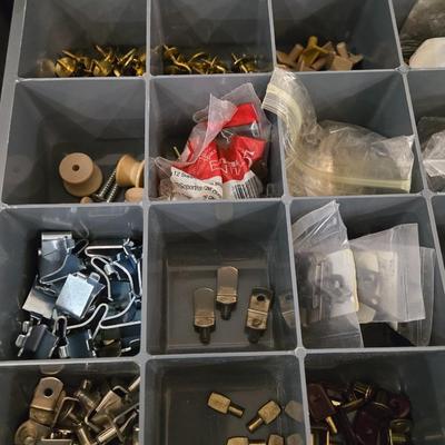 Metal Napa 4 Drawer Organizer filled with Hardware