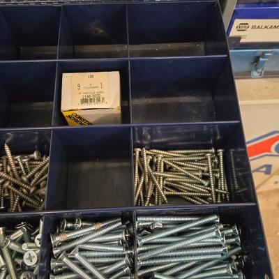 Metal Napa 4 Drawer Organizer filled with Hardware