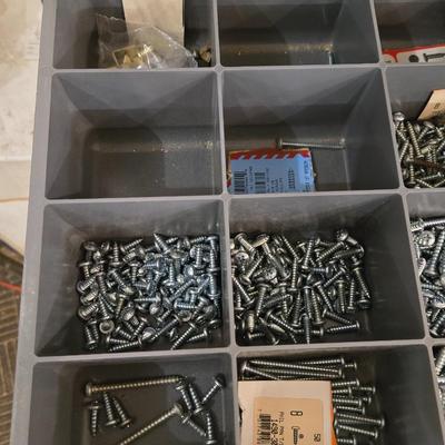 Metal Napa 4 Drawer Organizer filled with Hardware