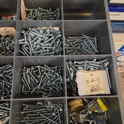 Metal Napa 4 Drawer Organizer filled with Hardware