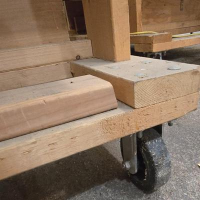 Wood Workbench on Casters with Drawers.