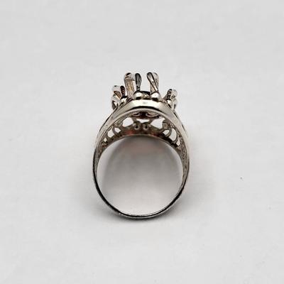 Fabulous Amber & 925 Silver Spider Web Ring 8.2gr