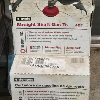 New in the Box Troy-Bilt 4 Cycle Straight Shaft Gas Trimmer