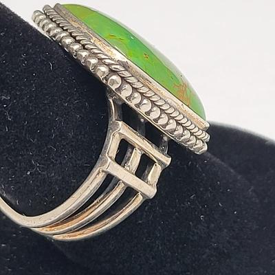 Green Turquoise & 925 Silver Ring 11gr
