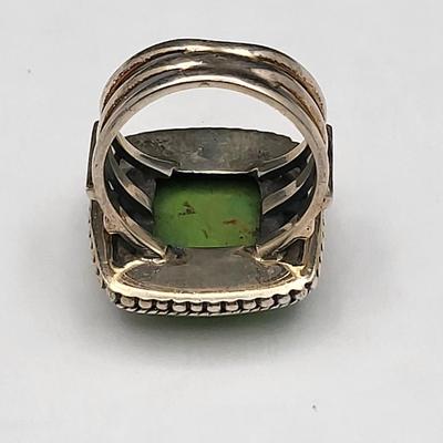 Green Turquoise & 925 Silver Ring 11gr
