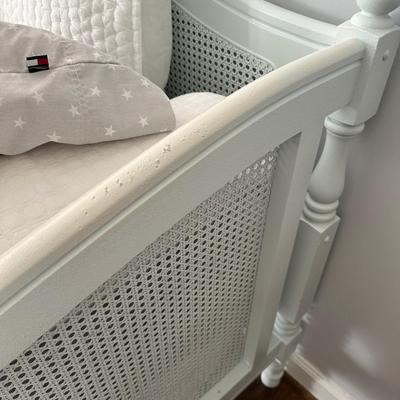 CANE ACCENT VINTAGE PAINTED DAYBED