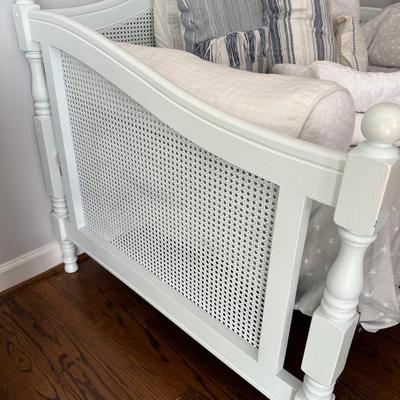 CANE ACCENT VINTAGE PAINTED DAYBED