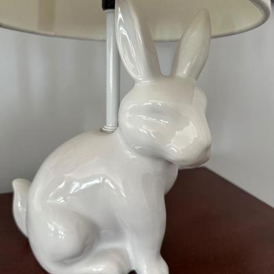 PAIR WHITE BUNNY LAMPS