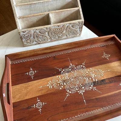 WOOD TRAY MAIL CUBE LOT