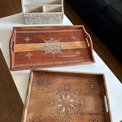 WOOD TRAY MAIL CUBE LOT