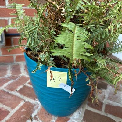 TEAL PLASTIC PLANTER PAIR