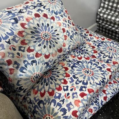 CHAISE LOUNGE CUSHION, PILLOWS, OTTOMAN