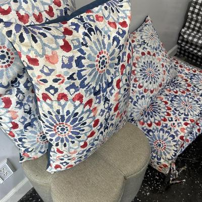 CHAISE LOUNGE CUSHION, PILLOWS, OTTOMAN