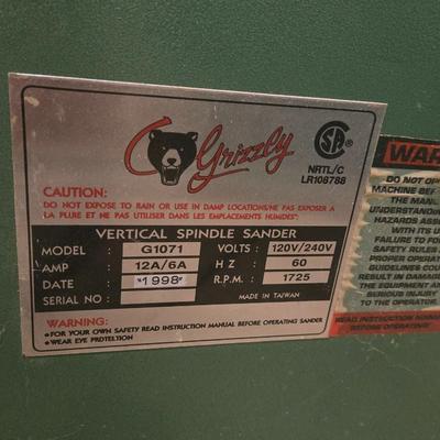 Grizzly Vertical SPINDLE Sander