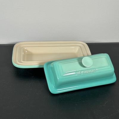 LOT 1K: Le Creuset Stoneware Butter Dish, Utensils & More
