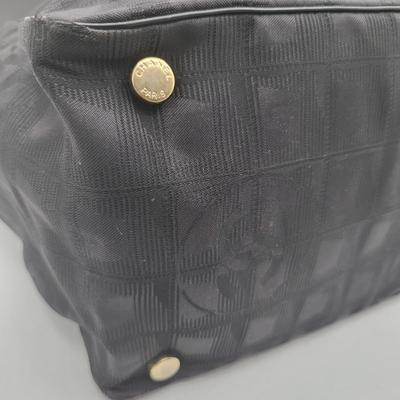 CHANEL Black Nylon Travel Line Signature Tote