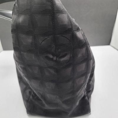 CHANEL Black Nylon Travel Line Signature Tote