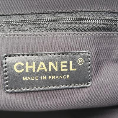 CHANEL Black Nylon Travel Line Signature Tote