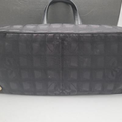 CHANEL Black Nylon Travel Line Signature Tote