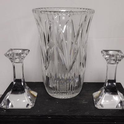 Crystal Vase and Candlesticks