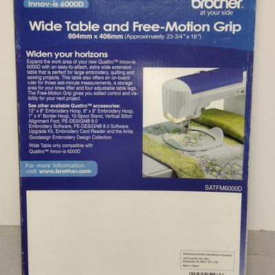 Brother Wide Table and Free Motion Grip