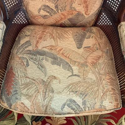 702 Craftmaster Rattan/Wood Wingback Chair