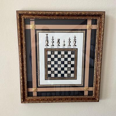 786 Large Vintage Chessboard Framed Print