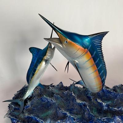 787 Three Marlin Composite Sculpture
