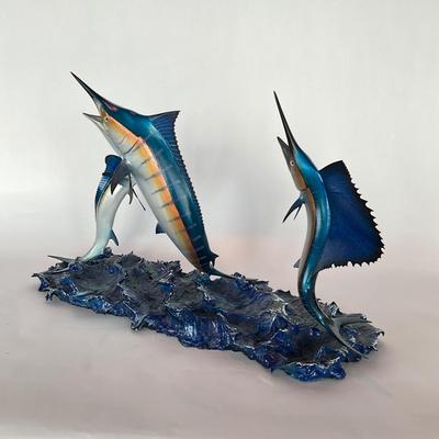 787 Three Marlin Composite Sculpture
