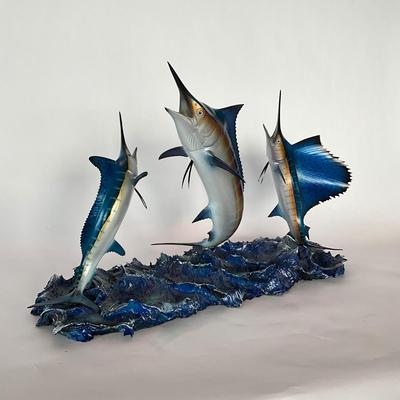 787 Three Marlin Composite Sculpture