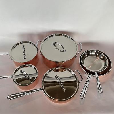 788 New 10pc Set of CUISINART Triply Copper Cookware Set