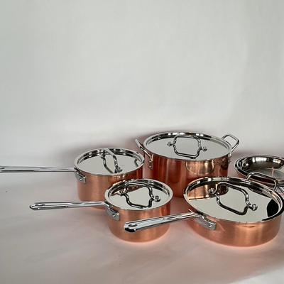 788 New 10pc Set of CUISINART Triply Copper Cookware Set