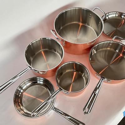 788 New 10pc Set of CUISINART Triply Copper Cookware Set