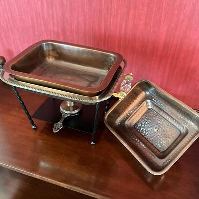 707 Hammered Copper Decorative Chafing Dish