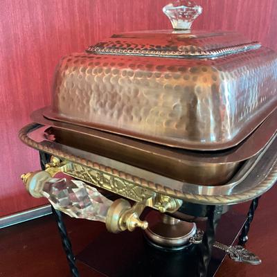 707 Hammered Copper Decorative Chafing Dish