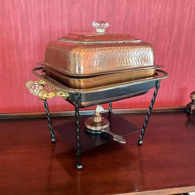 707 Hammered Copper Decorative Chafing Dish