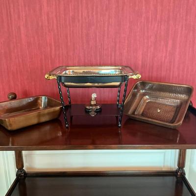 707 Hammered Copper Decorative Chafing Dish