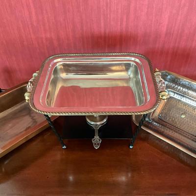 707 Hammered Copper Decorative Chafing Dish